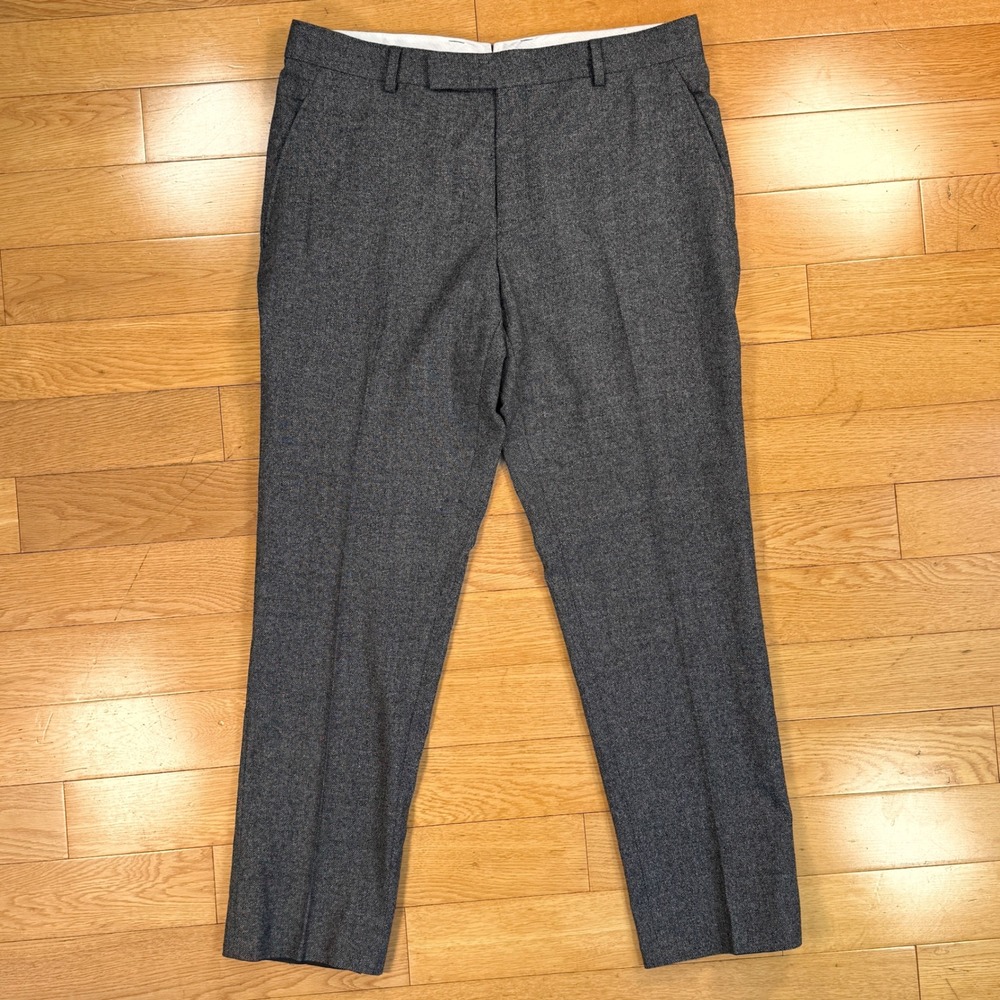 Suitsupply 34x30 Washington Int Grey Wool Dress Pants Trousers 100% Wool Mens